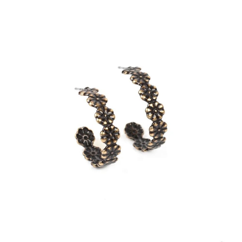 Paparazzi Jewelry Accessories - Floral Fad - Brass Earrings - Vintage - Picture 4 of 4